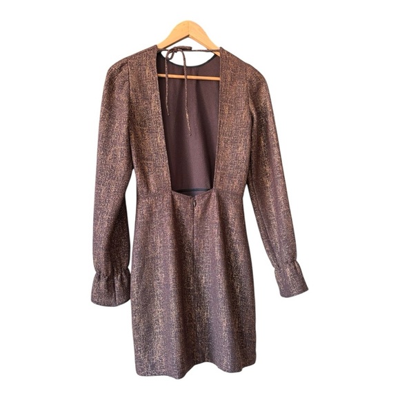 Reformation Mini Copper Open Back Dress Size S - Picture 6 of 9